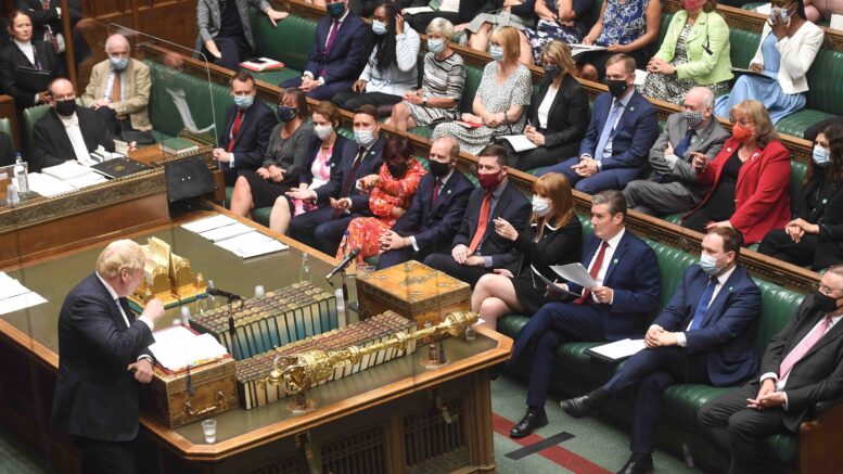 Boris Johnson i spørretimen i Underhuset